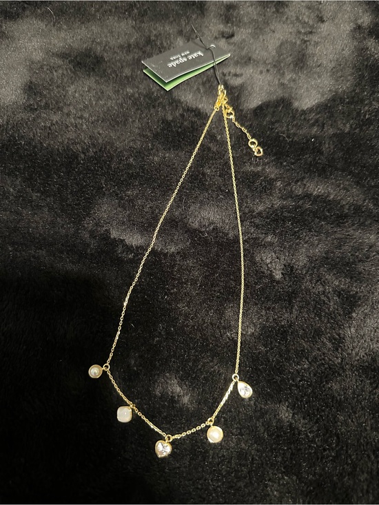 kate spade Jewelry - kate spade gold pearl and crystal station necklace
